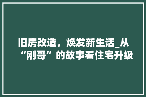 旧房改造，焕发新生活_从“刚哥”的故事看住宅升级的必要性