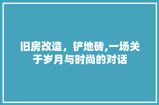 旧房改造，铲地砖,一场关于岁月与时尚的对话 综合便民