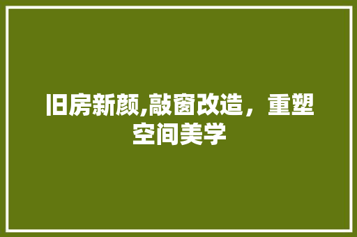 旧房新颜,敲窗改造，重塑空间美学 厨房维修