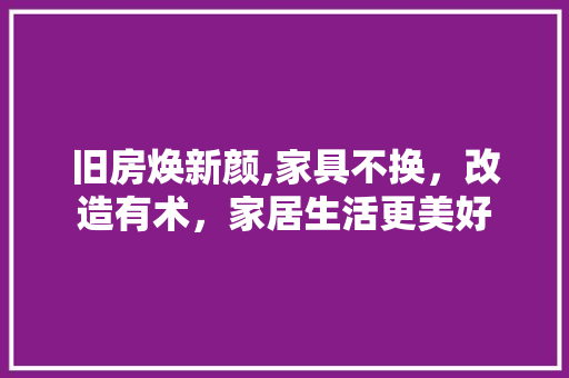 旧房焕新颜,家具不换，改造有术，家居生活更美好 家电维修