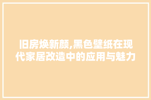 旧房焕新颜,黑色壁纸在现代家居改造中的应用与魅力 汽车维修