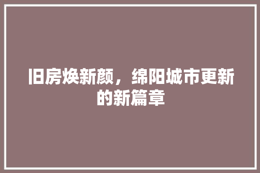 旧房焕新颜，绵阳城市更新的新篇章 墙体维修