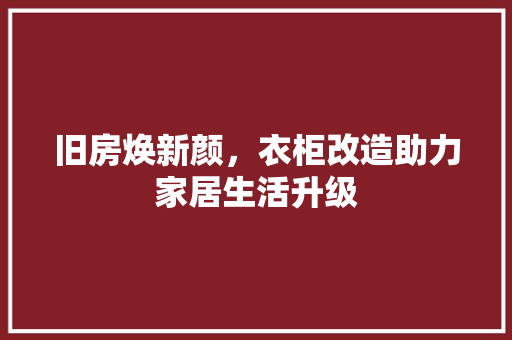 旧房焕新颜，衣柜改造助力家居生活升级 墙体维修