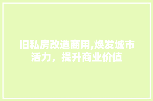 旧私房改造商用,焕发城市活力，提升商业价值 汽车维修