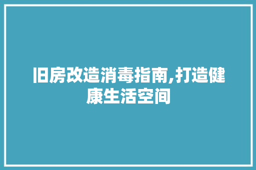 旧房改造消毒指南,打造健康生活空间 墙体维修