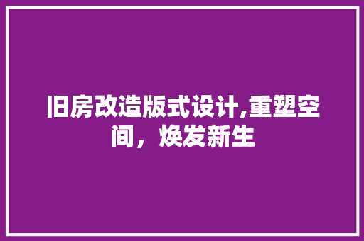 旧房改造版式设计,重塑空间，焕发新生 墙体维修