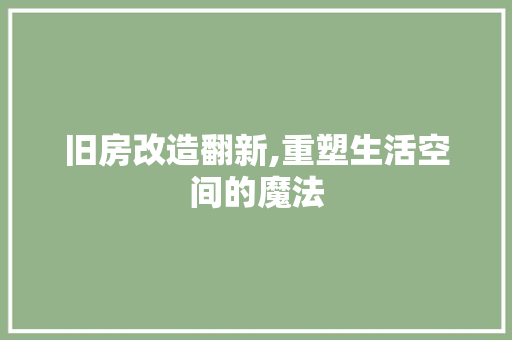 旧房改造翻新,重塑生活空间的魔法 墙体维修