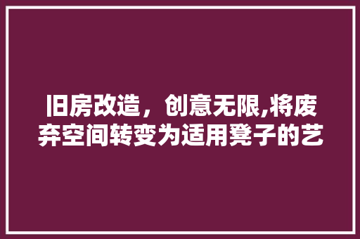 旧房改造，创意无限,将废弃空间转变为适用凳子的艺术之旅 综合便民