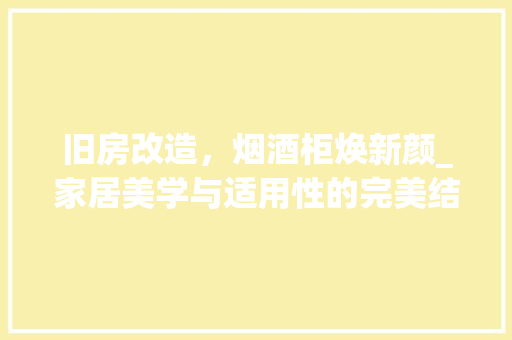 旧房改造，烟酒柜焕新颜_家居美学与适用性的完美结合 汽车维修