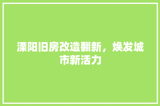 溧阳旧房改造翻新，焕发城市新活力 墙体维修