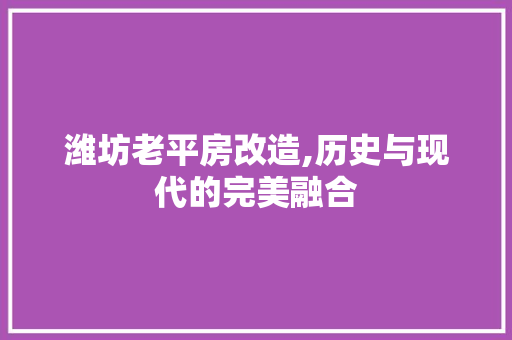潍坊老平房改造,历史与现代的完美融合 厨房维修