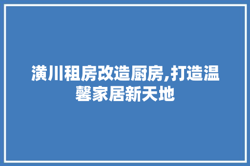 潢川租房改造厨房,打造温馨家居新天地 墙体维修