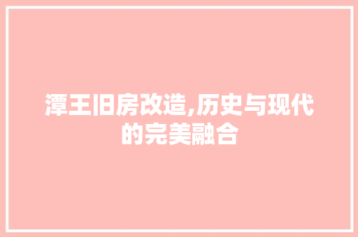 潭王旧房改造,历史与现代的完美融合 厨房维修