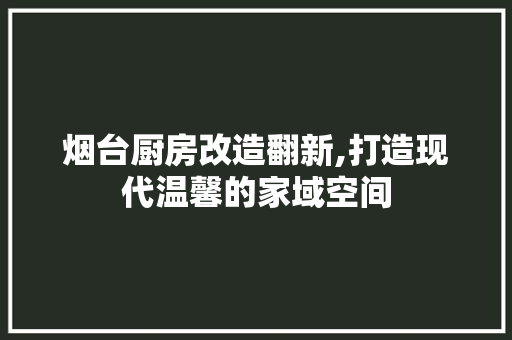 烟台厨房改造翻新,打造现代温馨的家域空间