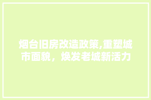烟台旧房改造政策,重塑城市面貌，焕发老城新活力