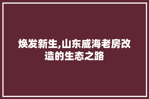 焕发新生,山东威海老房改造的生态之路