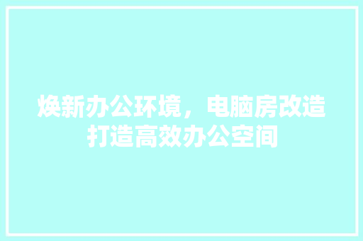 焕新办公环境，电脑房改造打造高效办公空间