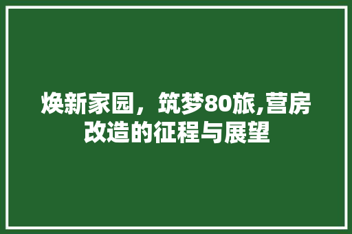 焕新家园，筑梦80旅,营房改造的征程与展望