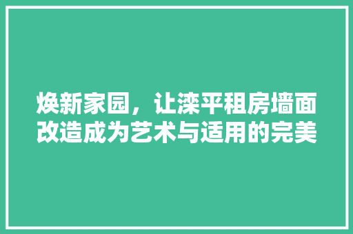 焕新家园，让滦平租房墙面改造成为艺术与适用的完美融合