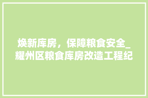 焕新库房，保障粮食安全_耀州区粮食库房改造工程纪实 家电维修