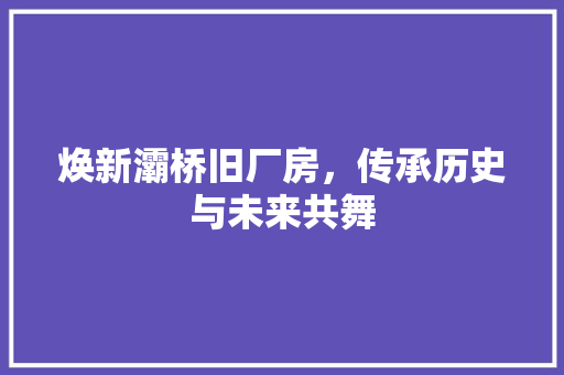 焕新灞桥旧厂房，传承历史与未来共舞