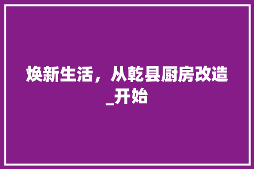 焕新生活，从乾县厨房改造_开始