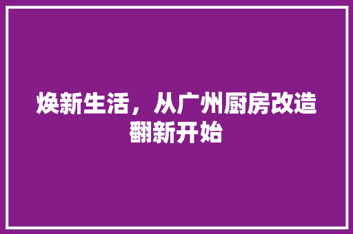 焕新生活，从广州厨房改造翻新开始