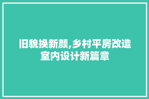 旧貌换新颜,乡村平房改造室内设计新篇章 厨房维修