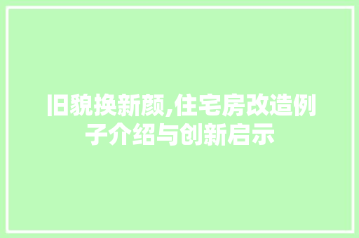 旧貌换新颜,住宅房改造例子介绍与创新启示 厨房维修