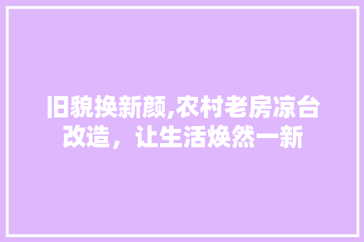 旧貌换新颜,农村老房凉台改造，让生活焕然一新