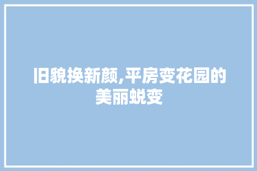 旧貌换新颜,平房变花园的美丽蜕变
