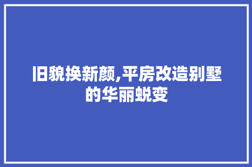 旧貌换新颜,平房改造别墅的华丽蜕变