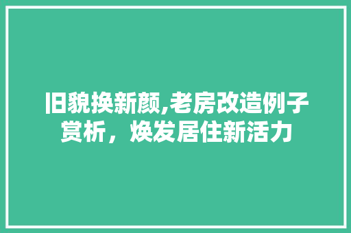 旧貌换新颜,老房改造例子赏析，焕发居住新活力 汽车维修