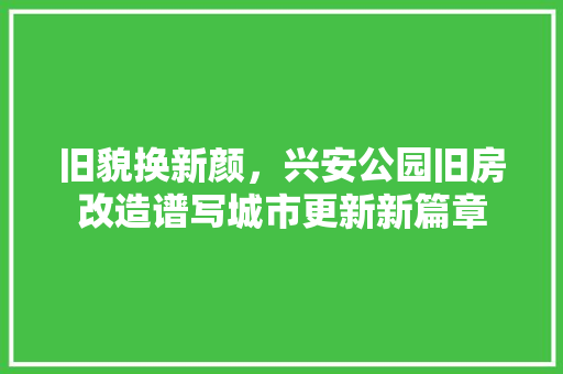 旧貌换新颜，兴安公园旧房改造谱写城市更新新篇章