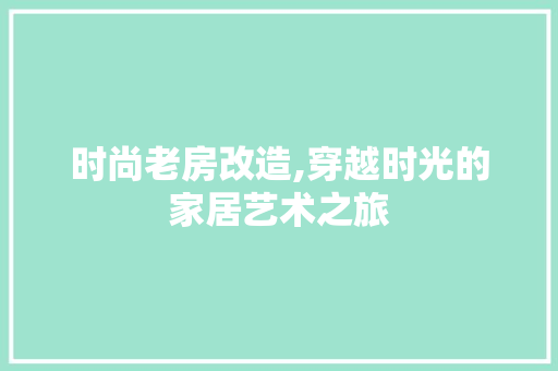 时尚老房改造,穿越时光的家居艺术之旅