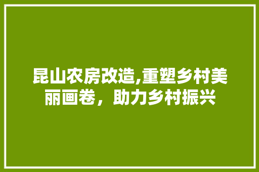 昆山农房改造,重塑乡村美丽画卷，助力乡村振兴