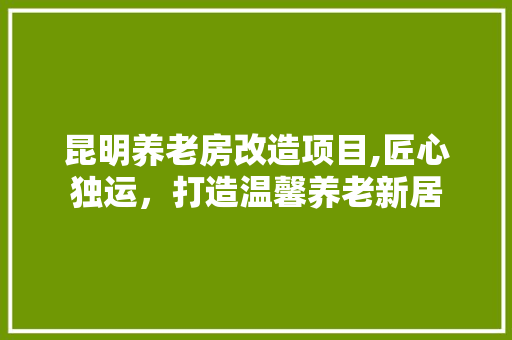 昆明养老房改造项目,匠心独运，打造温馨养老新居