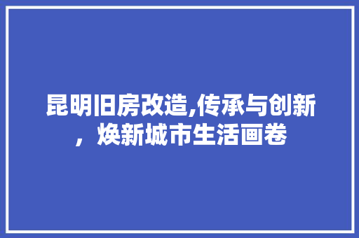 昆明旧房改造,传承与创新，焕新城市生活画卷 墙体维修