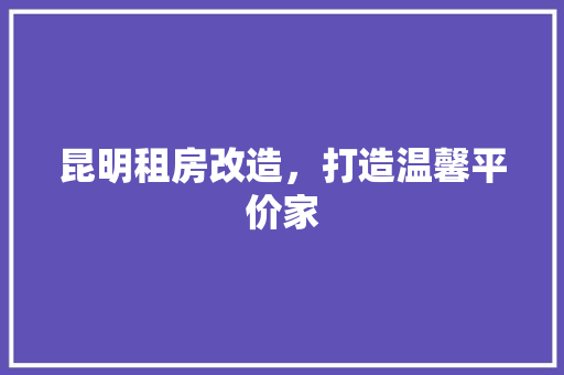 昆明租房改造，打造温馨平价家 厨房维修