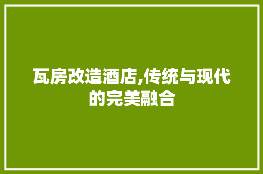 瓦房改造酒店,传统与现代的完美融合 厨房维修