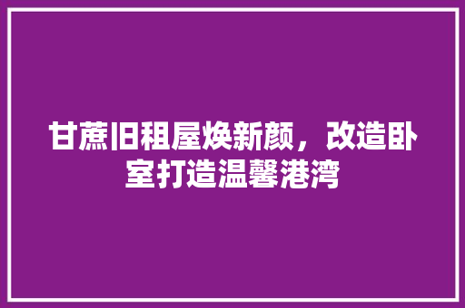 甘蔗旧租屋焕新颜，改造卧室打造温馨港湾 墙体维修
