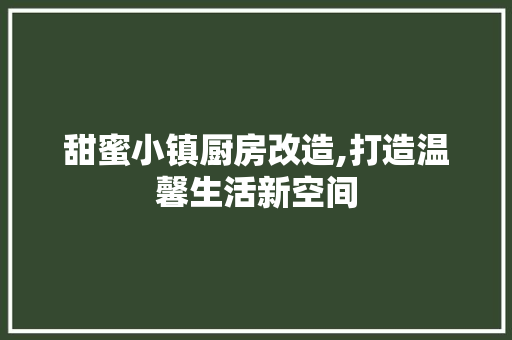 甜蜜小镇厨房改造,打造温馨生活新空间 墙体维修