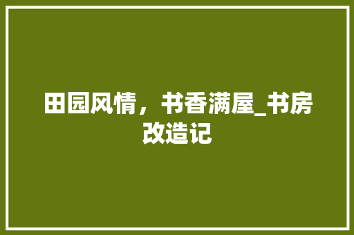 田园风情，书香满屋_书房改造记 厨房维修