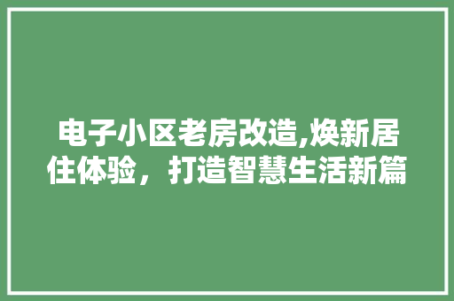 电子小区老房改造,焕新居住体验，打造智慧生活新篇章
