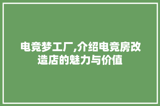 电竞梦工厂,介绍电竞房改造店的魅力与价值 墙体维修
