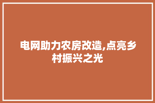 电网助力农房改造,点亮乡村振兴之光