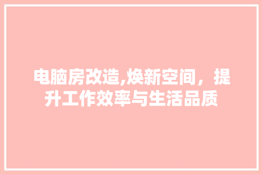 电脑房改造,焕新空间，提升工作效率与生活品质
