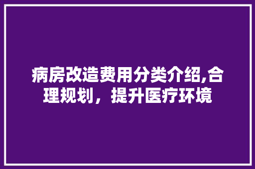 病房改造费用分类介绍,合理规划，提升医疗环境 家电维修