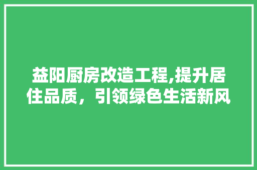 益阳厨房改造工程,提升居住品质，引领绿色生活新风尚 综合便民
