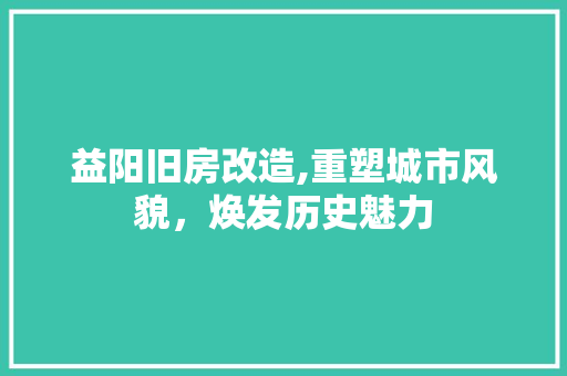 益阳旧房改造,重塑城市风貌，焕发历史魅力
